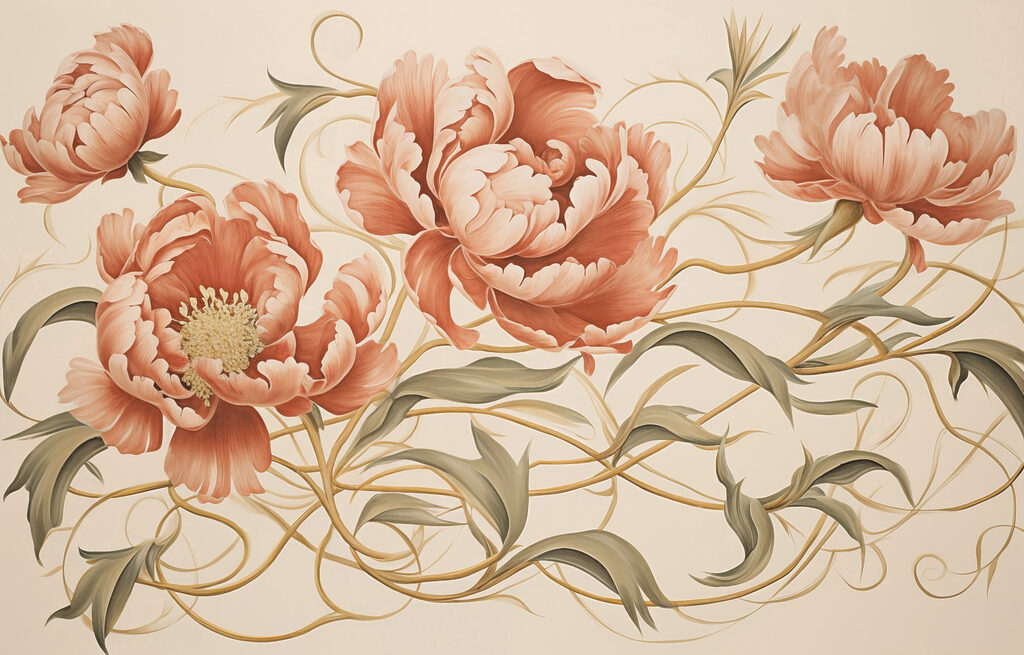 Pittura di fiori e viti Pittura di fiori e viti