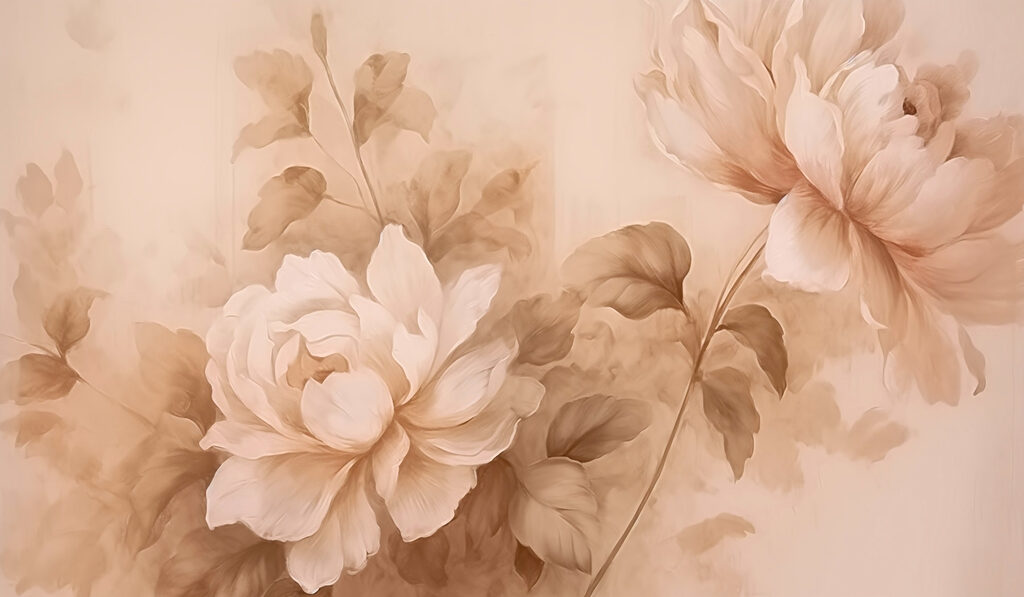Pittura di fiori e foglie Pittura di fiori e foglie