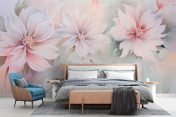 Pittura di fiori su una superficie bianca Pittura di fiori su una superficie bianca