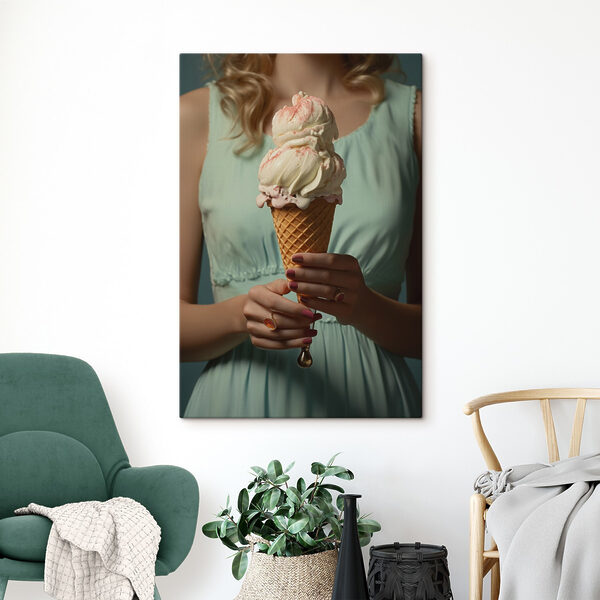 Woman holding an ice cream cone