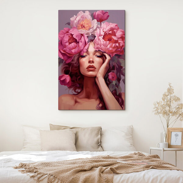 Woman with flowers on her head Woman with flowers on her head