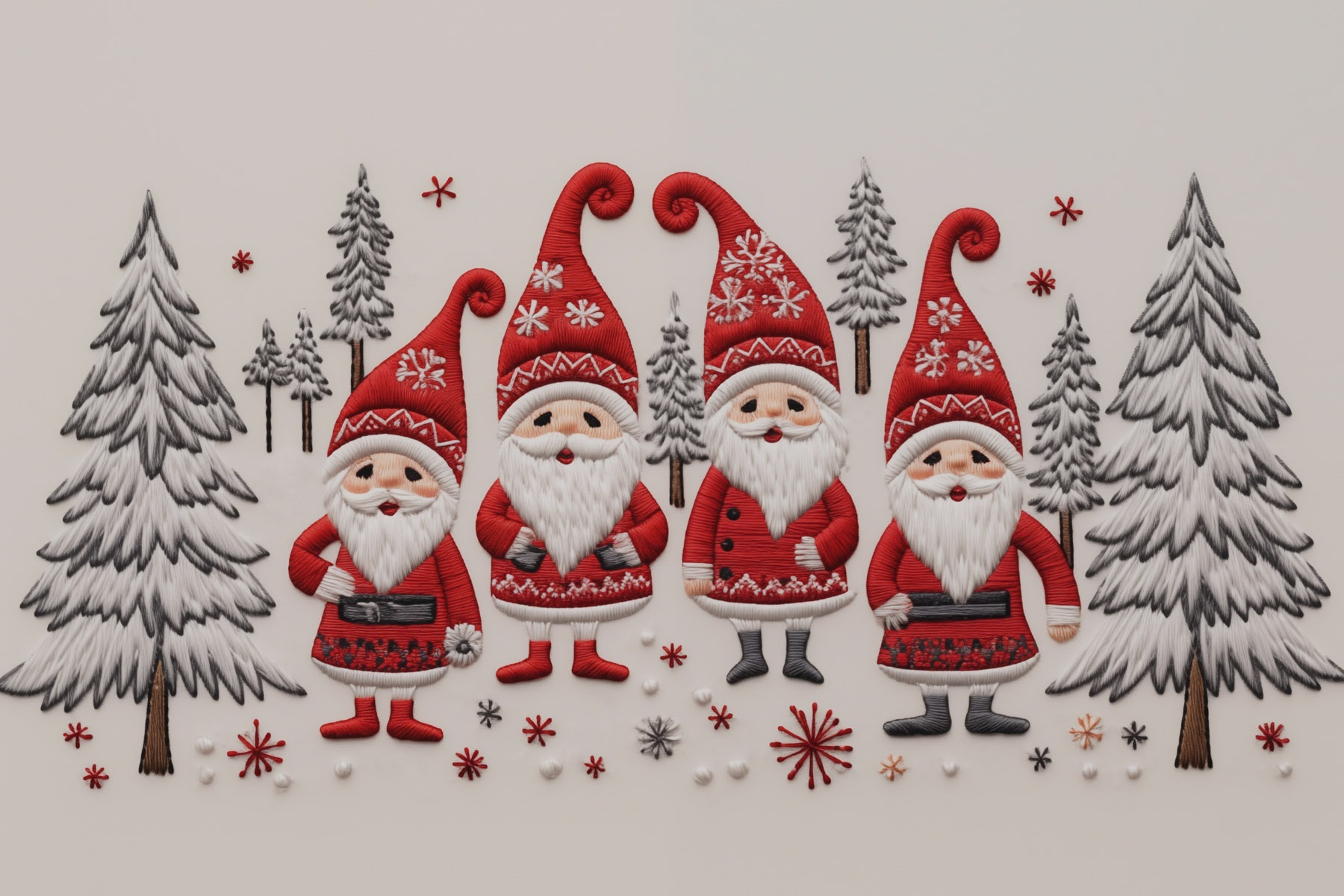 Group of gnomes and trees