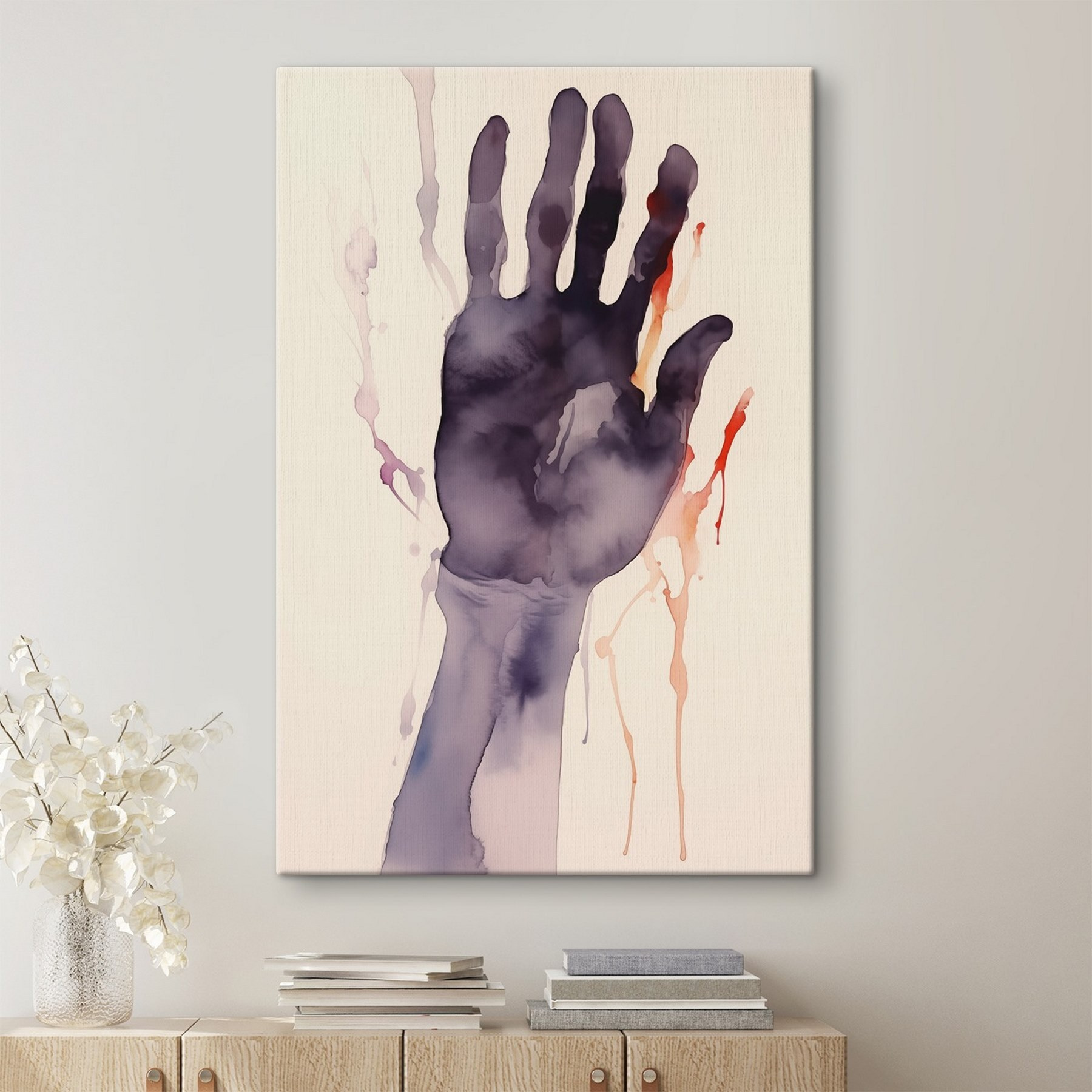 Hand with paint splatters Hand with paint splatters