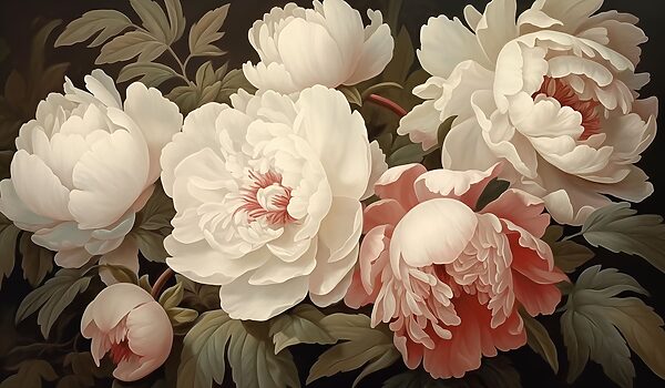 Gruppo di fiori bianchi e rosa Gruppo di fiori bianchi e rosa
