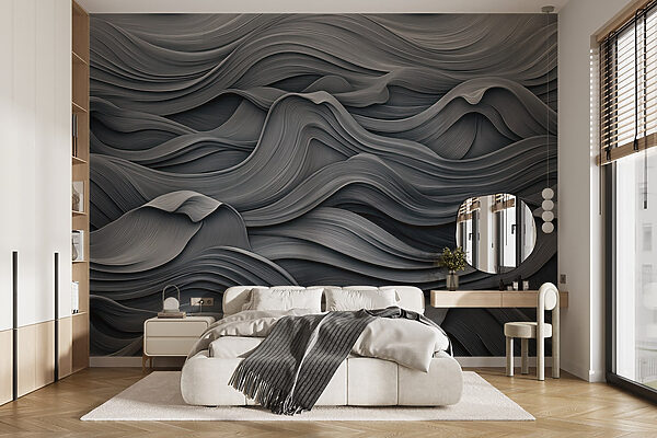 Grey and white wavy pattern