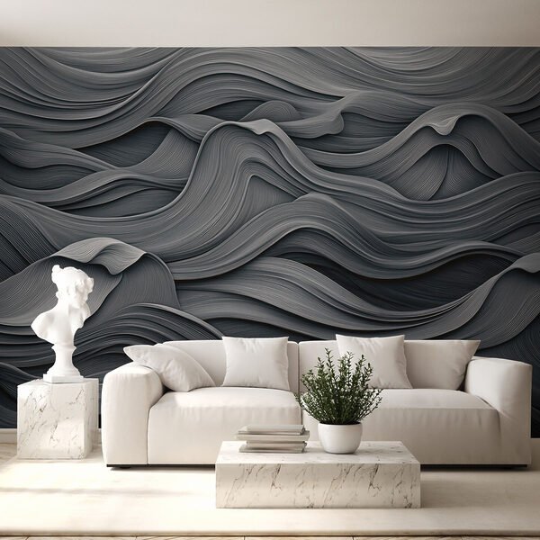 Grey and white wavy pattern