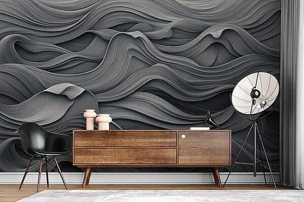 Grey and white wavy pattern