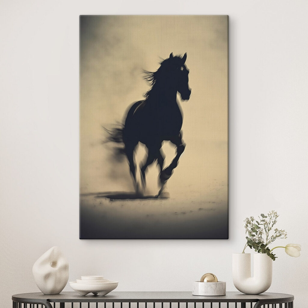 Horse running in the snow Horse running in the snow