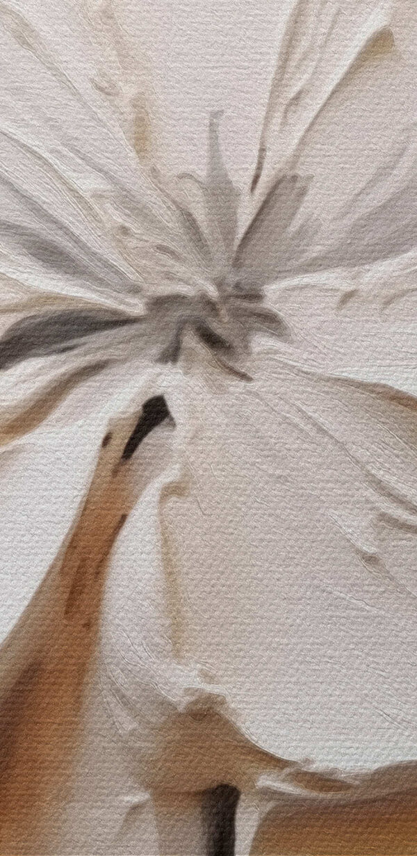 White flower carved into a white surface