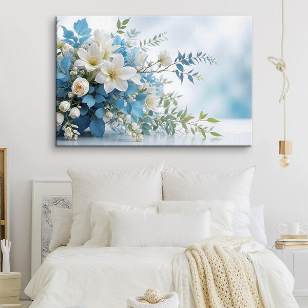 Quadri Mazzo di fiori bianchi e blu (COD: s41715) Quadri Quadri Mazzo di fiori bianchi e blu (COD: s41715)