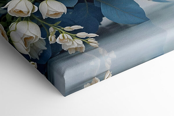 Bouquet of white and blue flowers