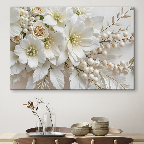 Quadri Elegante bouquet di delicati fiori bianchi