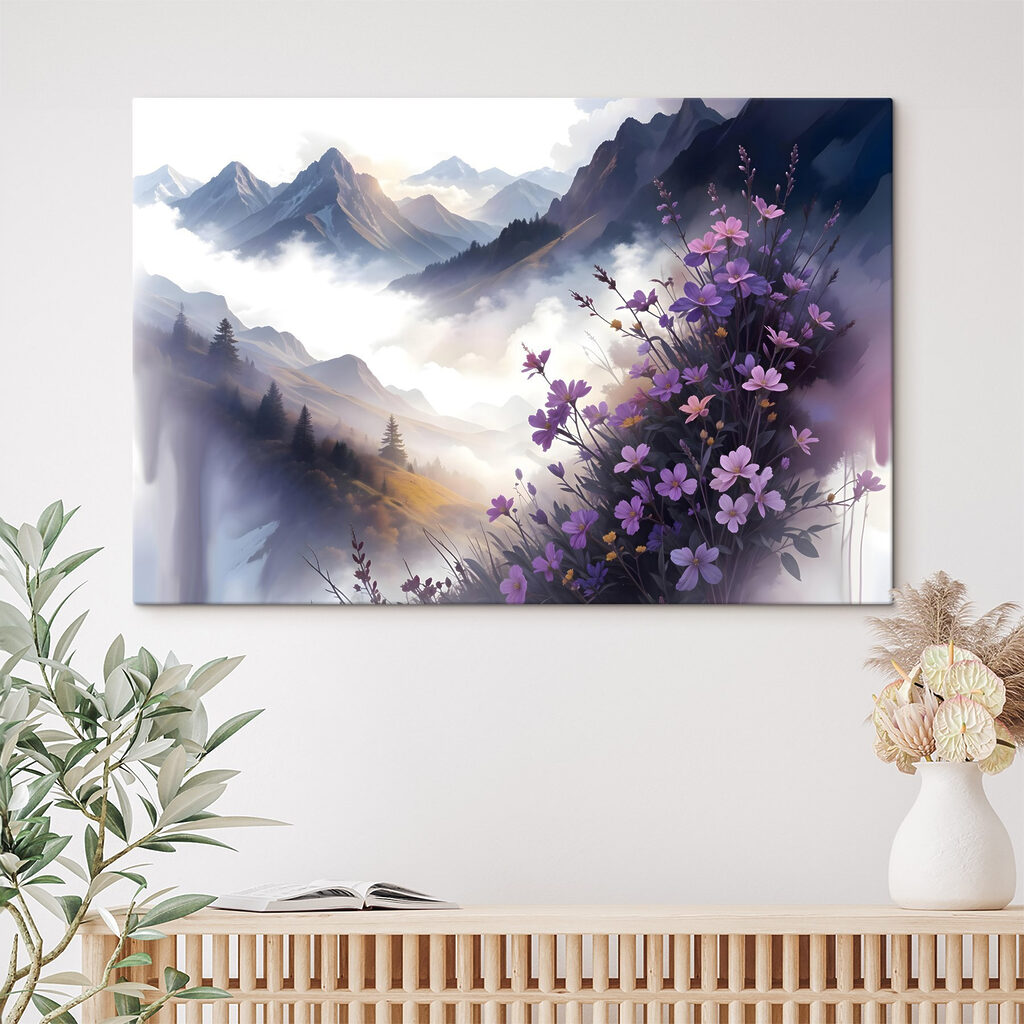Purple flowers on a mountain