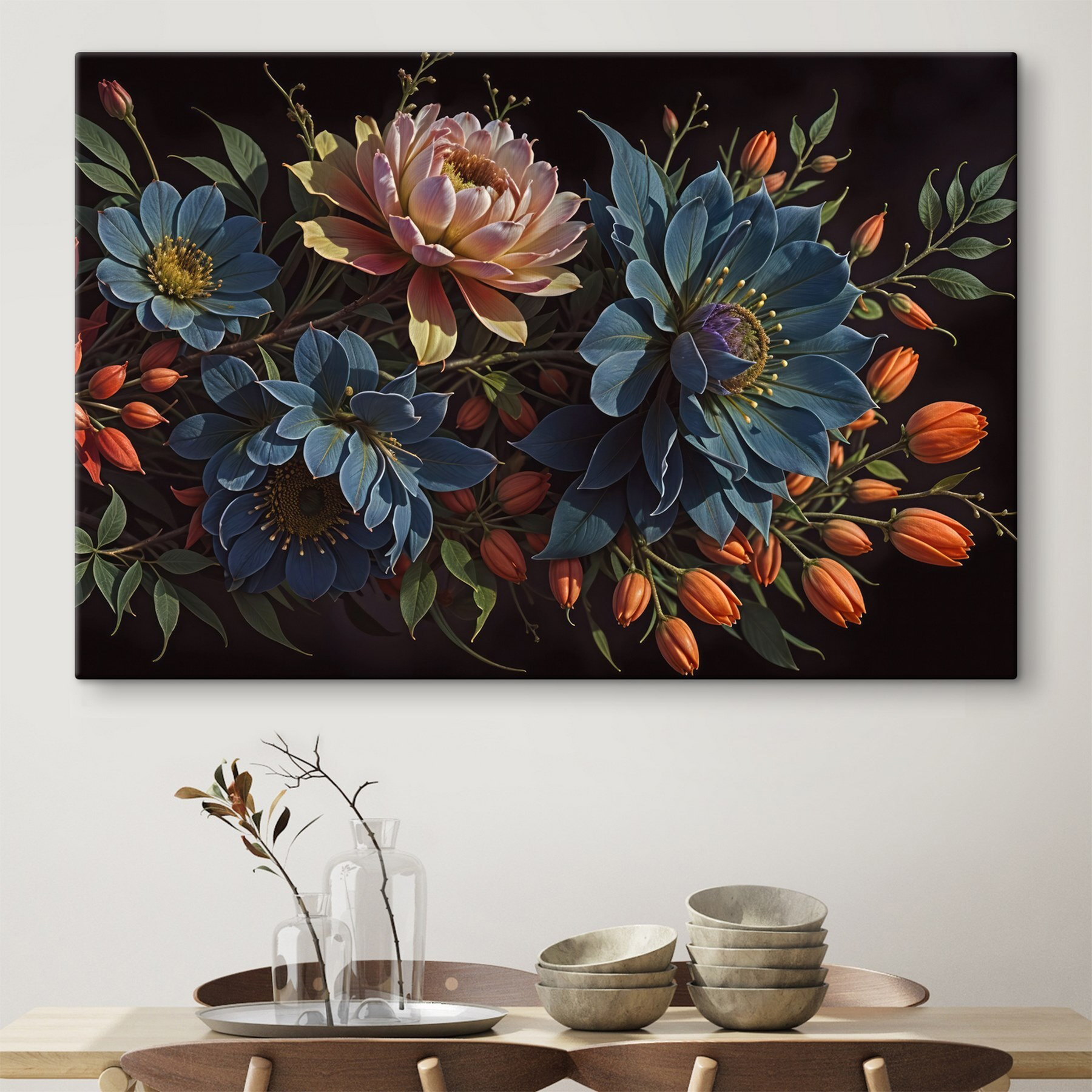 Group of flowers with orange buds
