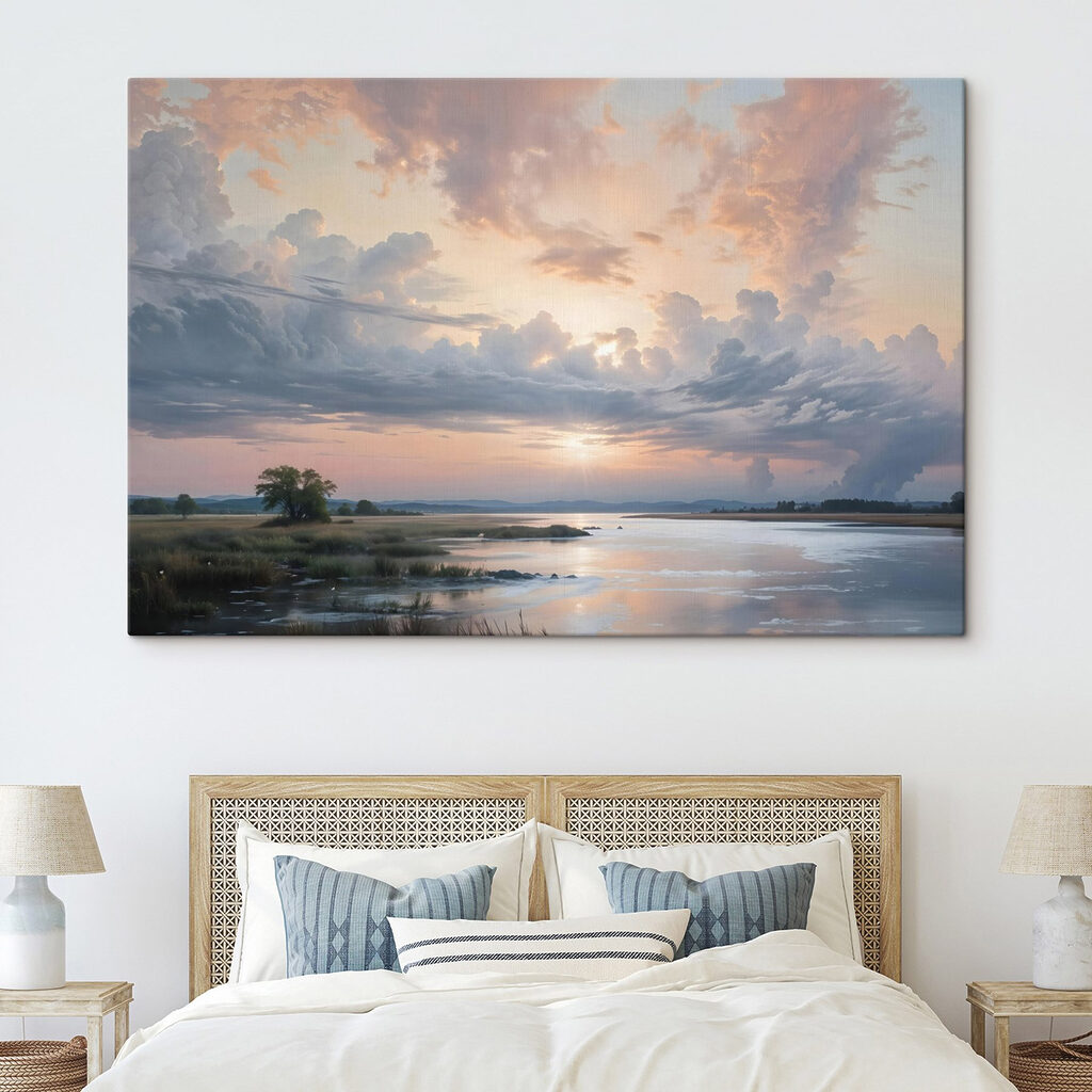 Body of water with a tree and clouds in the sky Body of water with a tree and clouds in the sky