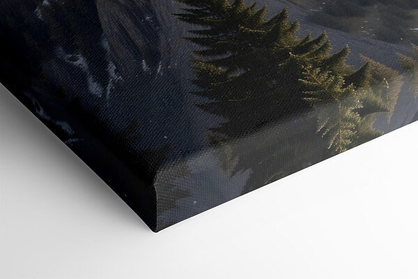 Snowy mountain with trees