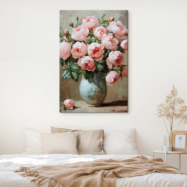 Quadri Quadri Dipinto raffigurante fiori rosa in un vaso (COD: s41747)