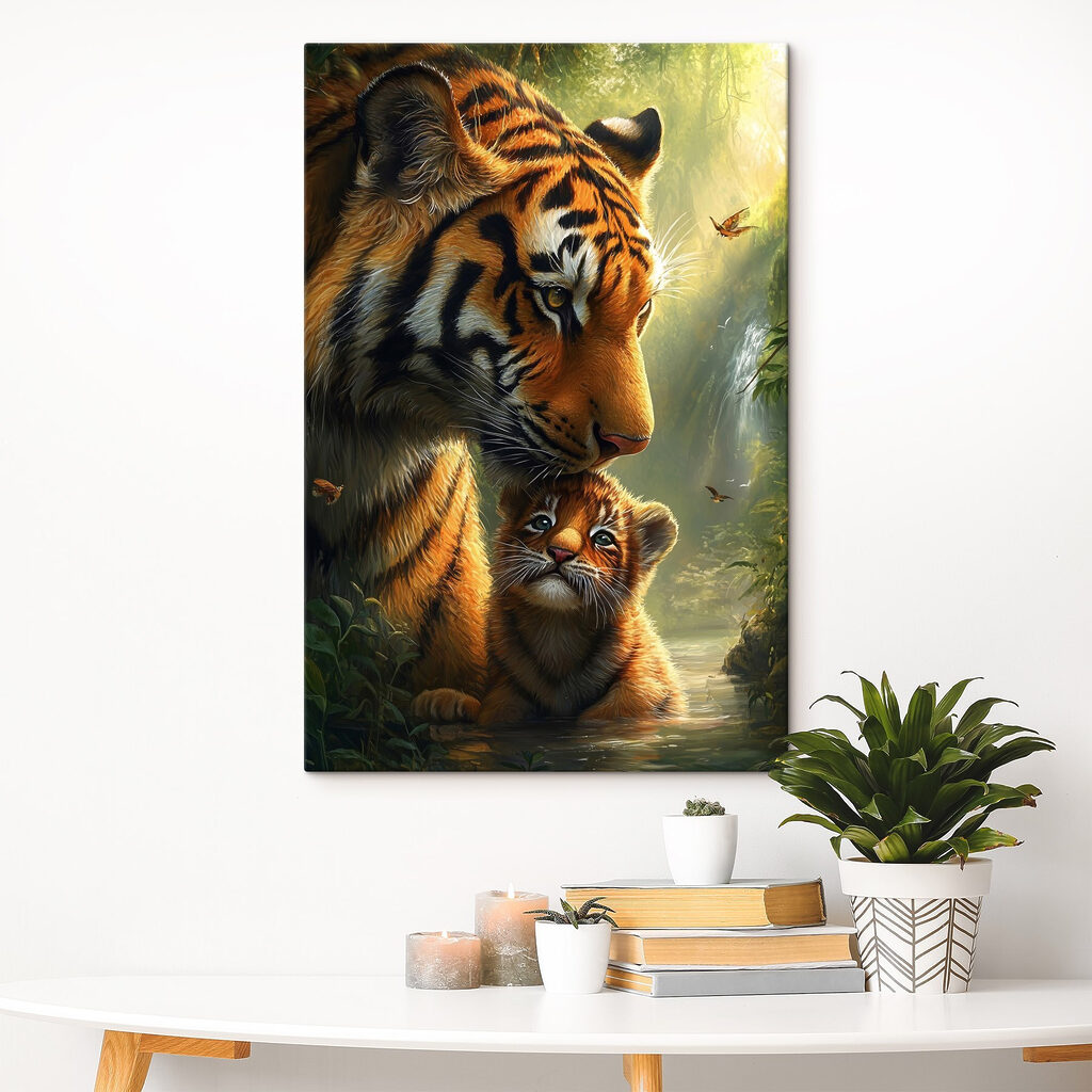 Tiger and a cub in the jungle Tiger and a cub in the jungle