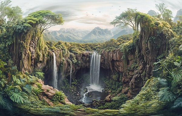 Cascata in una foresta Cascata in una foresta