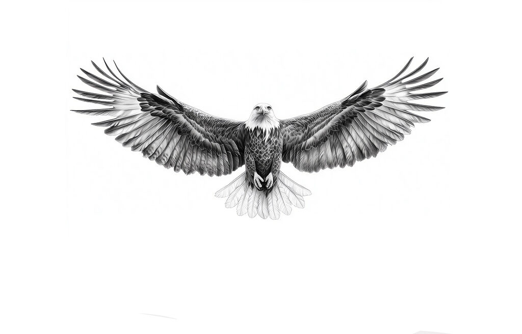 Immagine in bianco e nero di un uccello in volo Immagine in bianco e nero di un uccello in volo