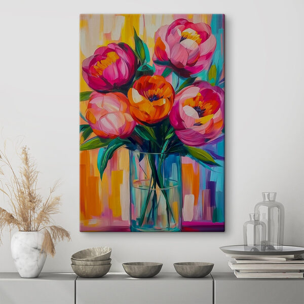 Painting of flowers in a vase