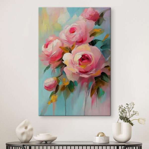 Quadri Dipinto di fiori rosa (COD: s41810) Quadri Quadri Dipinto di fiori rosa (COD: s41810)