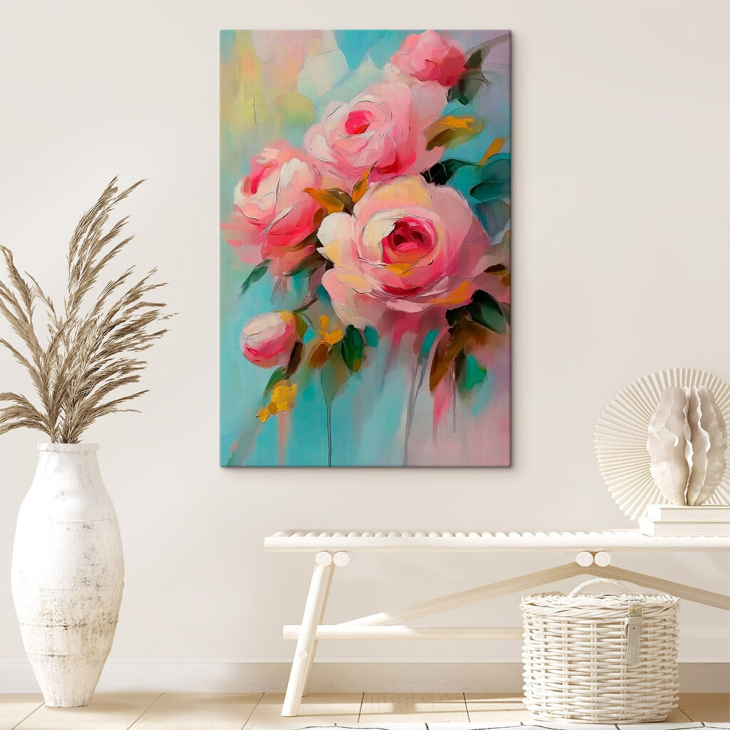 Painting of pink flowers