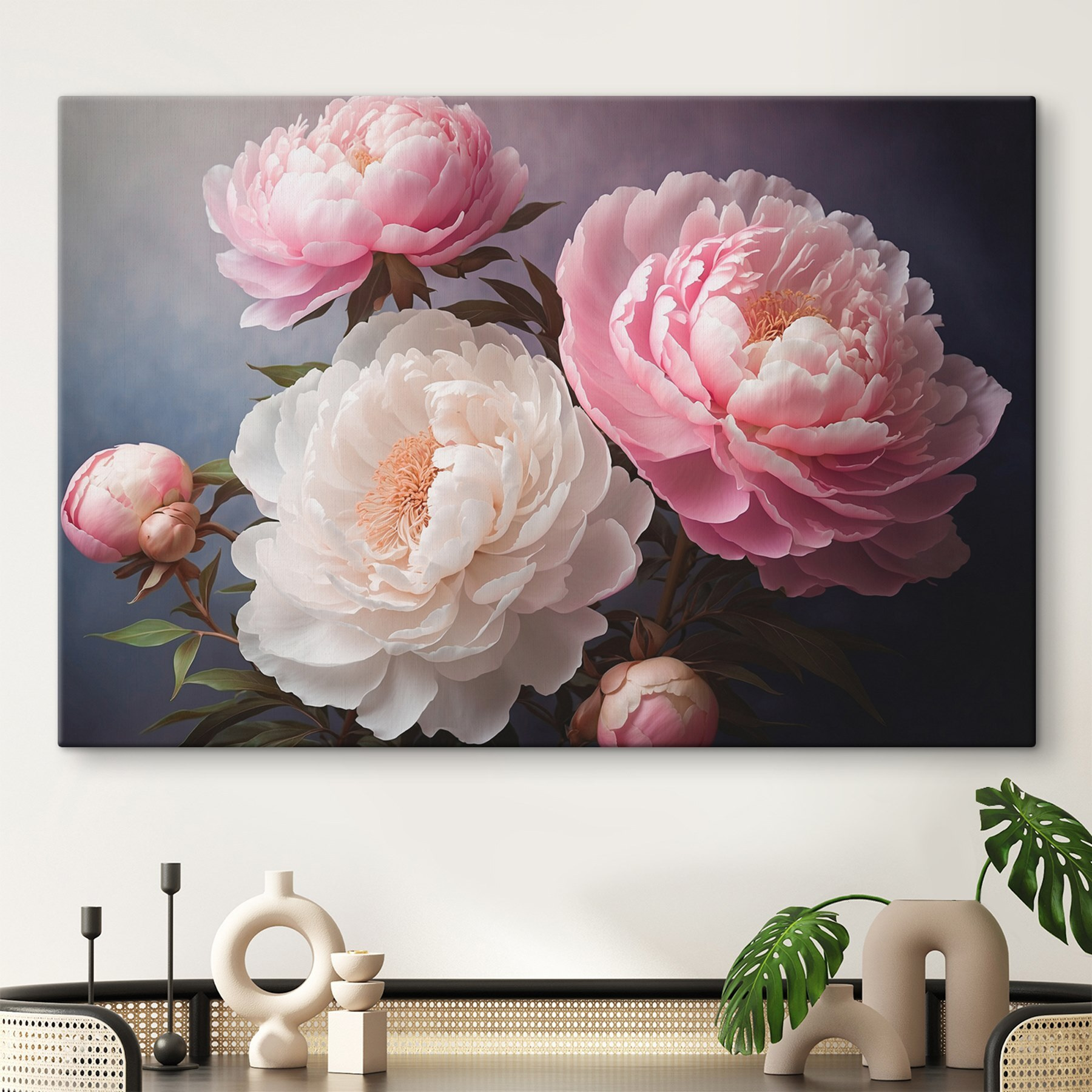 Group of pink and white flowers