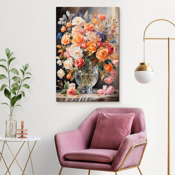 Painting of flowers in a vase