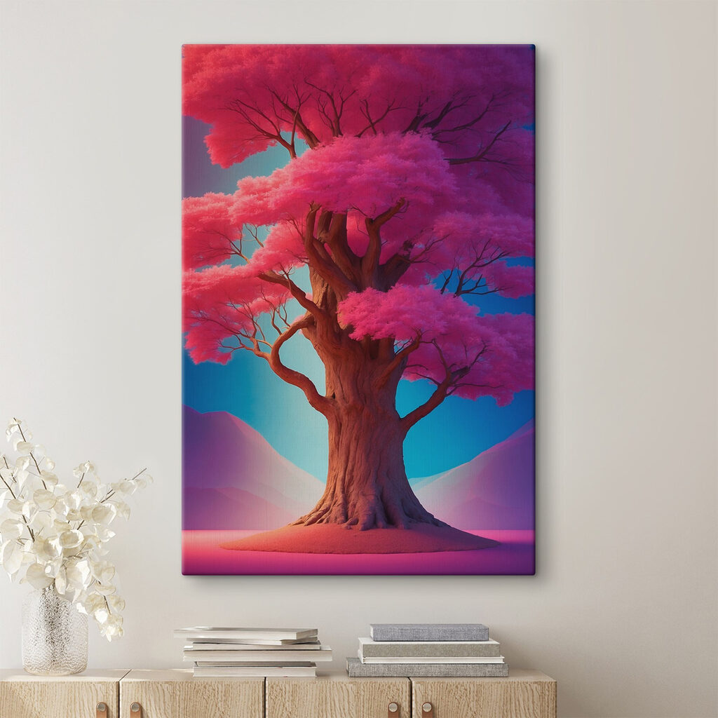 Tree with pink leaves