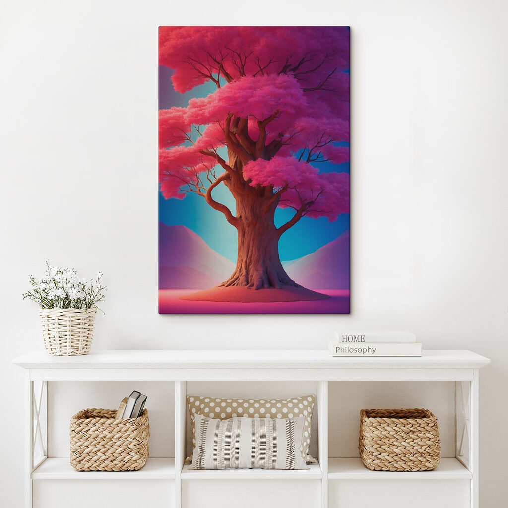 Tree with pink leaves