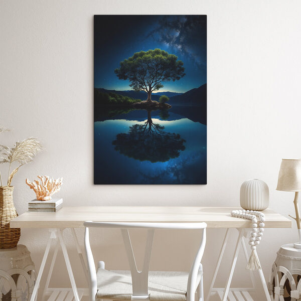 Quadri Quadri Albero su un'isola in un lago (COD: s41528)