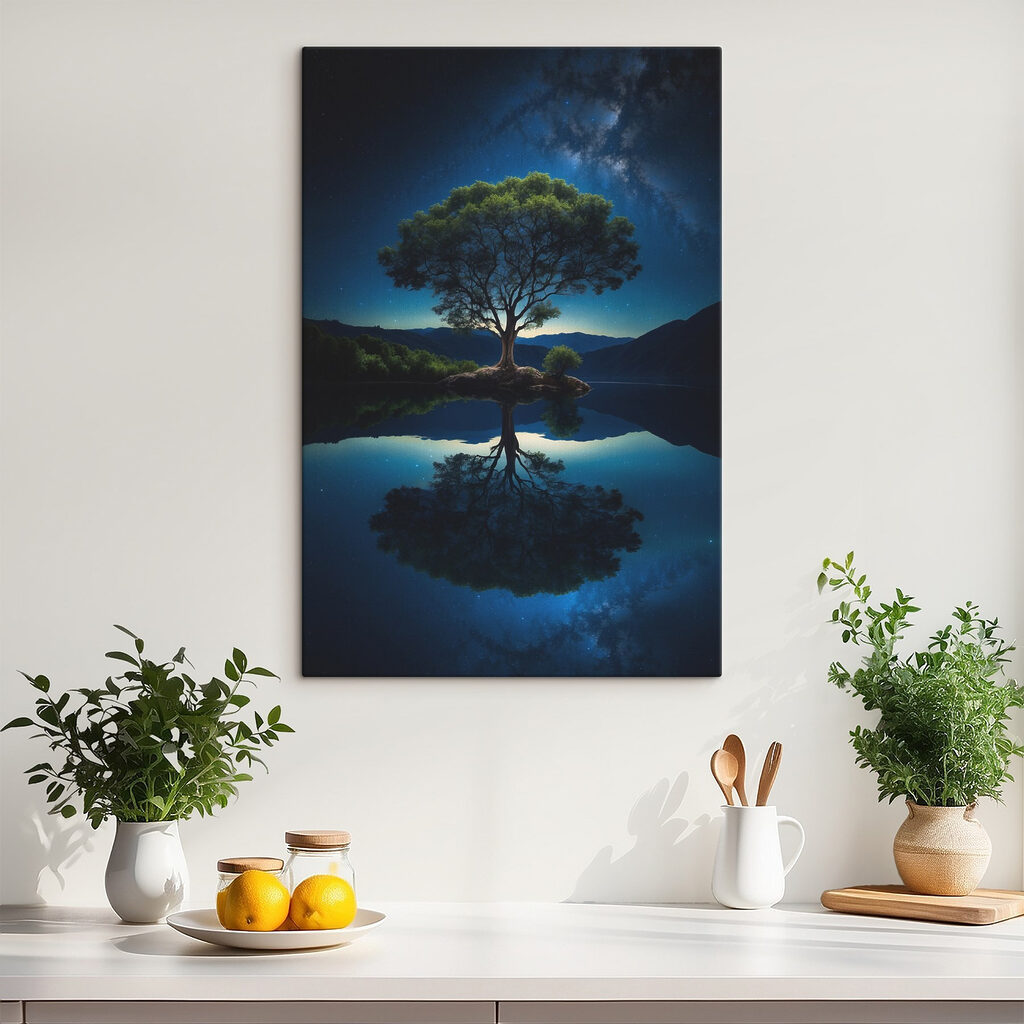Tree on an island in a lake