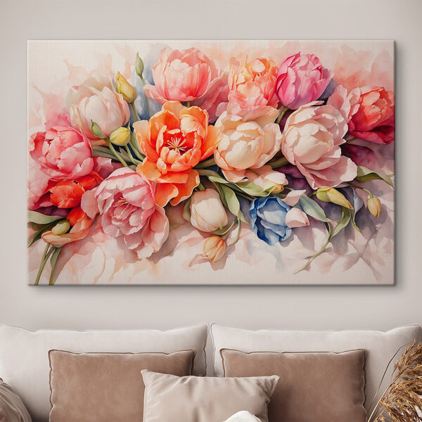 Group of flowers on a white surface