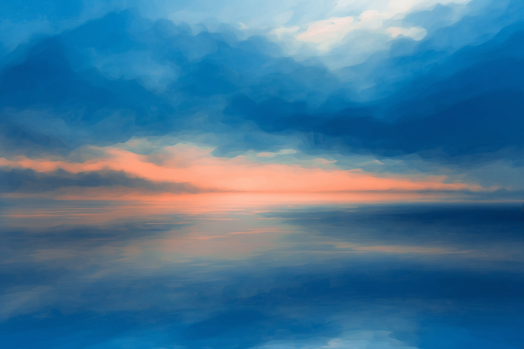 Blue and orange sky with clouds