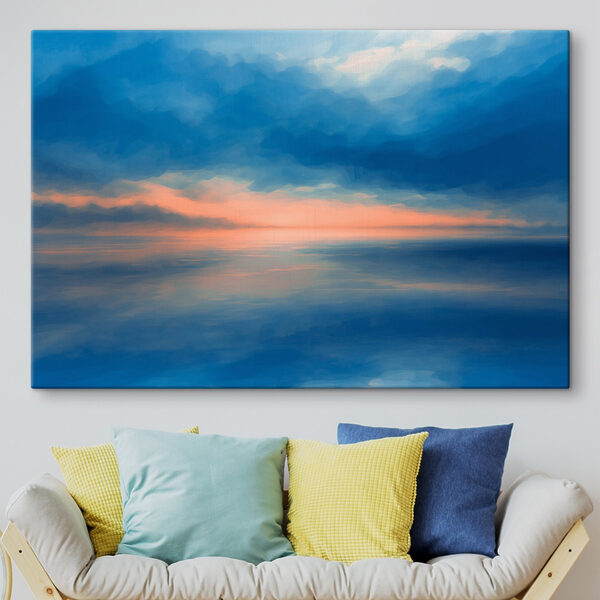 Blue and orange sky with clouds