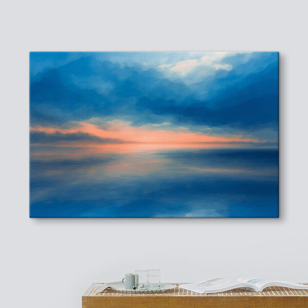 Blue and orange sky with clouds