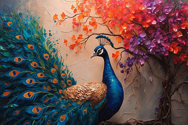 Painting of a peacock