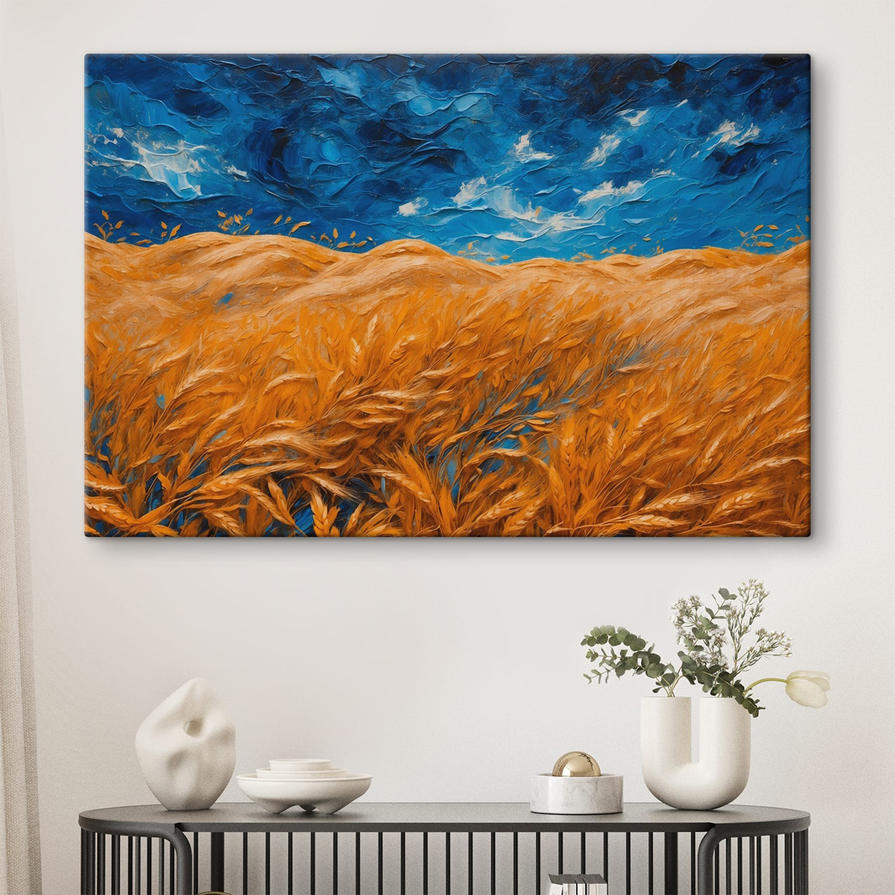 Painting of a field of wheat