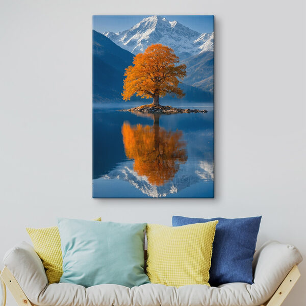 Quadri Quadri Albero su un'isola in un lago (COD: s41585)