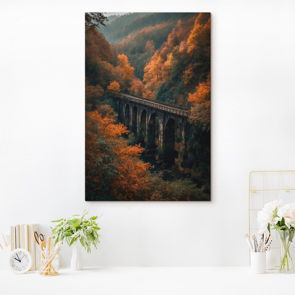 Bridge over a river with trees in the background Bridge over a river with trees in the background