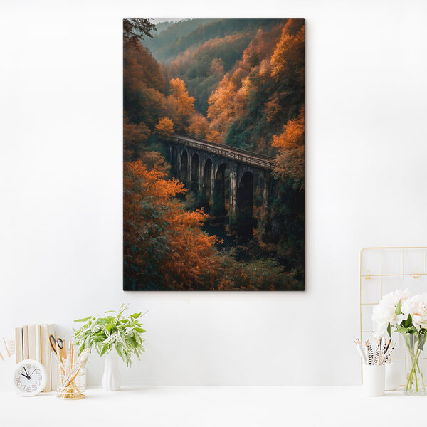 Bridge over a river with trees in the background Bridge over a river with trees in the background
