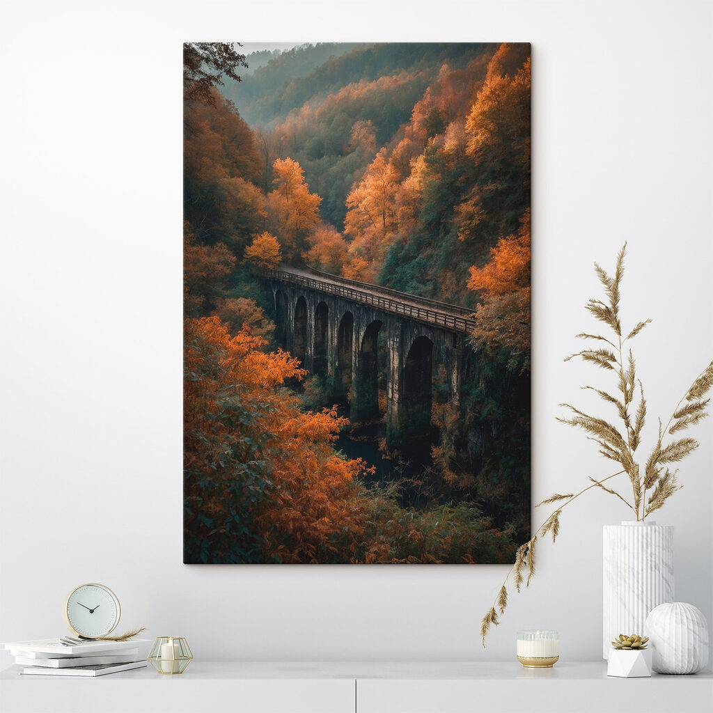 Bridge over a river with trees in the background Bridge over a river with trees in the background