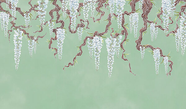 Pittura di fiori bianchi su un albero Pittura di fiori bianchi su un albero