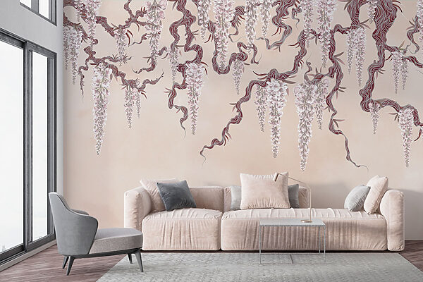 Pittura di un albero con fiori Pittura di un albero con fiori