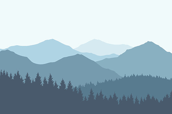 Paesaggio di montagne e alberi Paesaggio di montagne e alberi