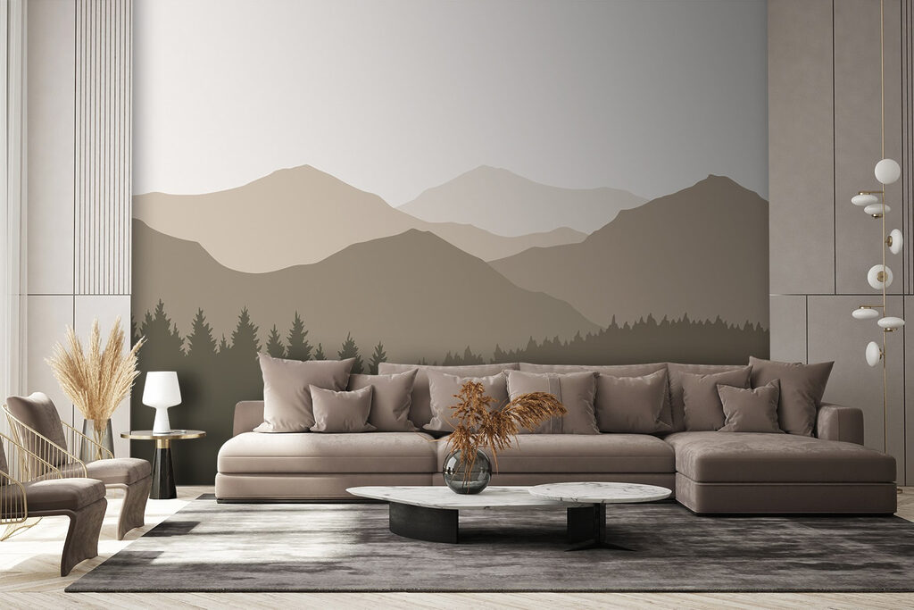Landscape of mountains and trees