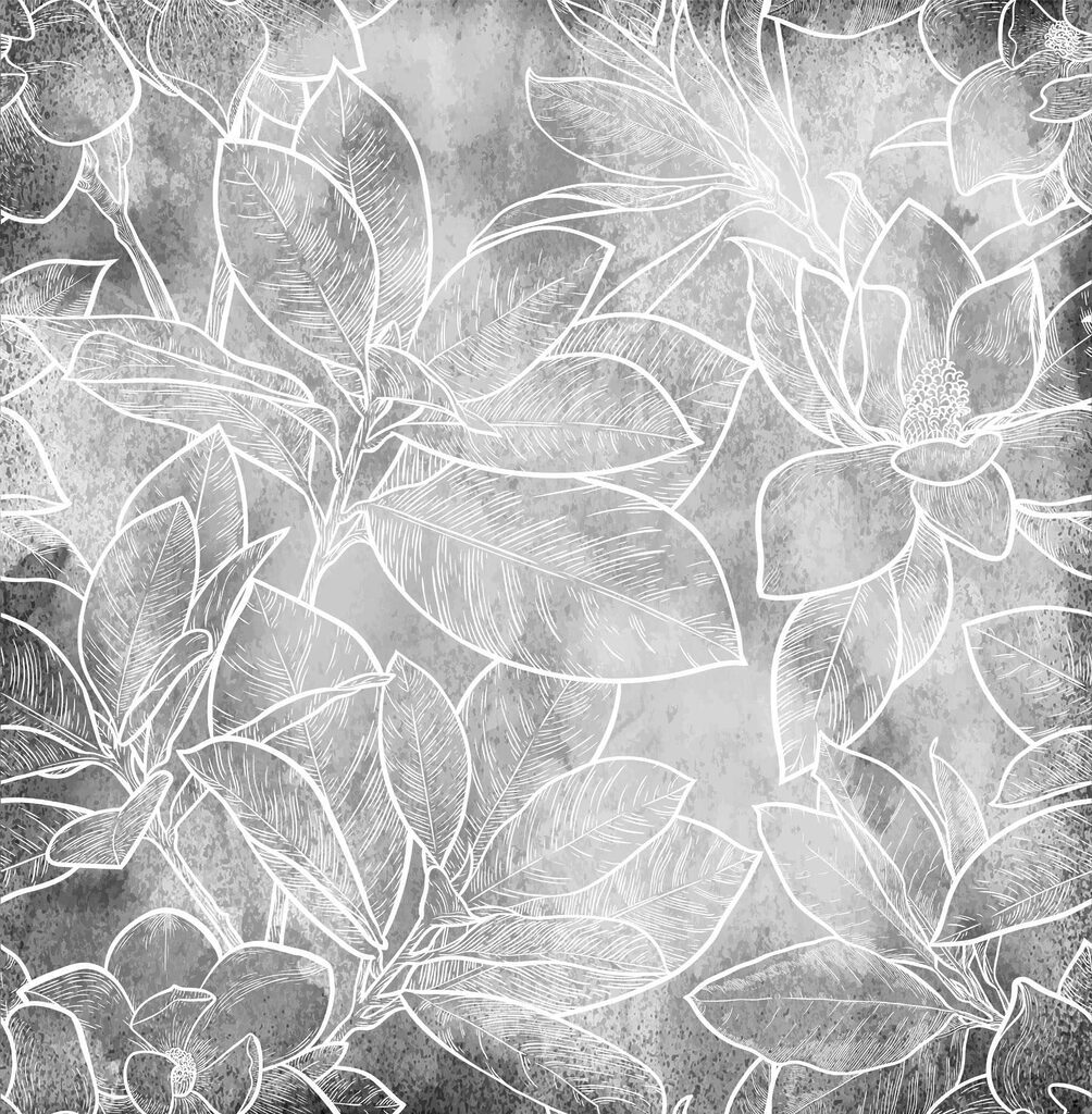 Disegno a linee bianche di fiori Disegno a linee bianche di fiori