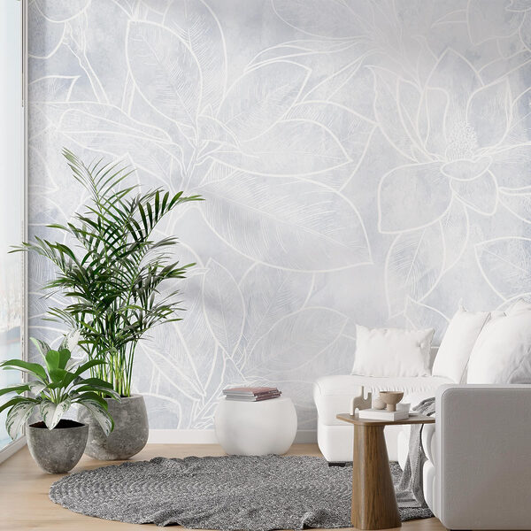 Motivo floreale bianco su sfondo bianco Motivo floreale bianco su sfondo bianco