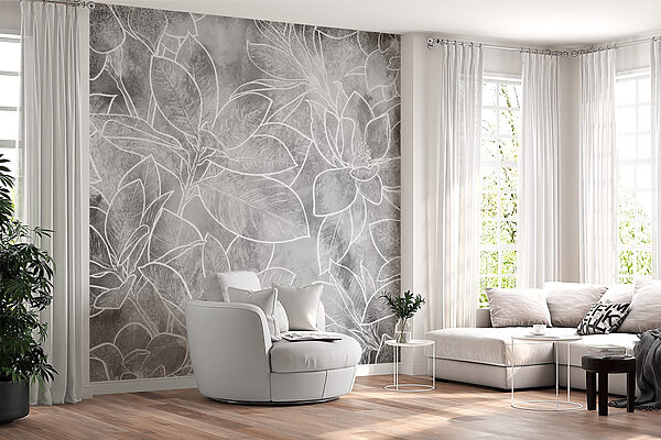 Disegno a linee bianche di fiori Disegno a linee bianche di fiori